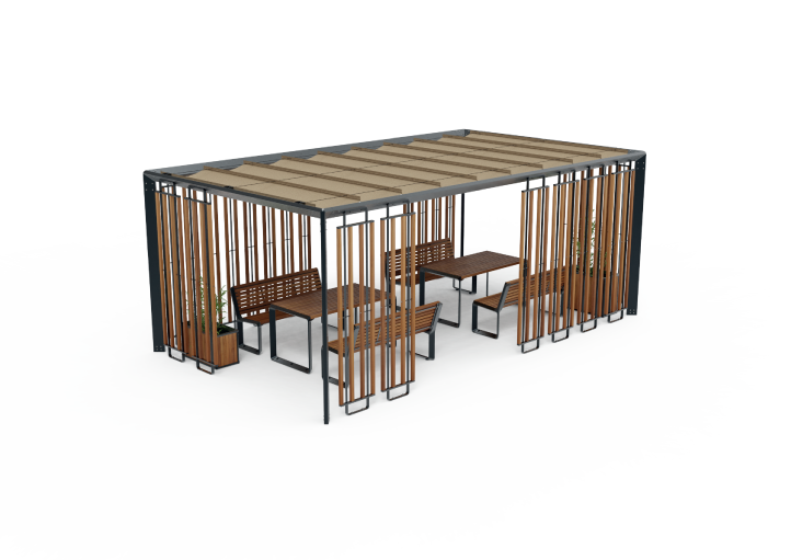 Equinox- Pergola Plus with Jute Roof