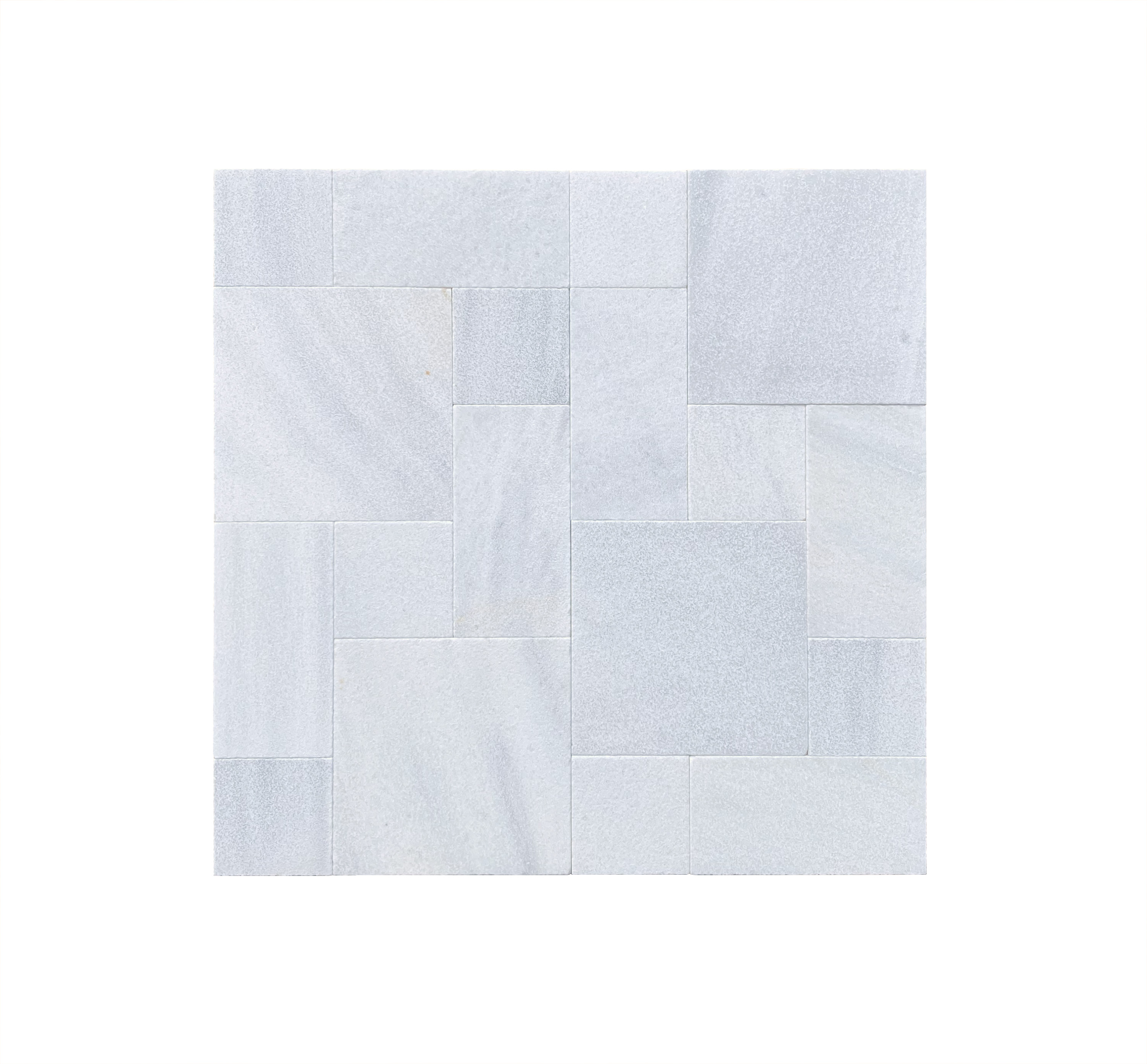 White Marble Roman Pattern Leathered Paver