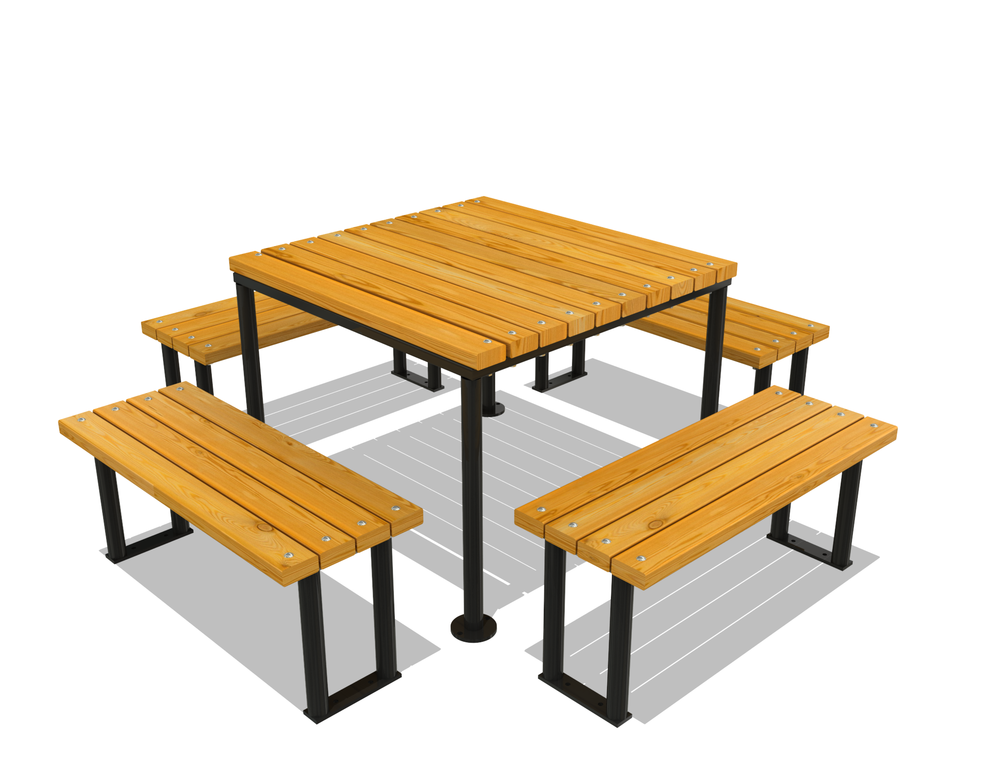 Picnic Table- Impregnated Pine & Flat Steel Legs