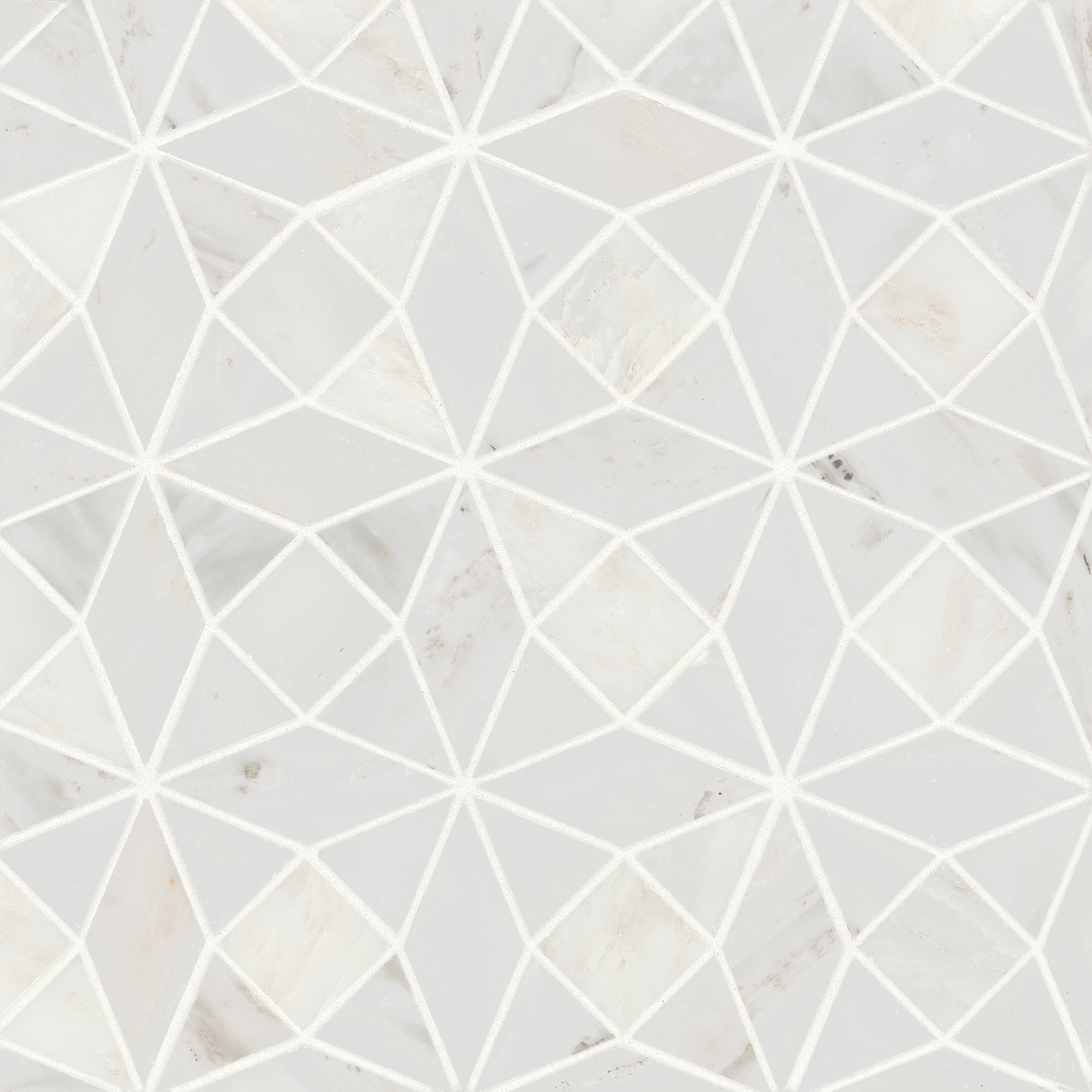 Monet Marble Mosaic 5 Tile in Oriental White