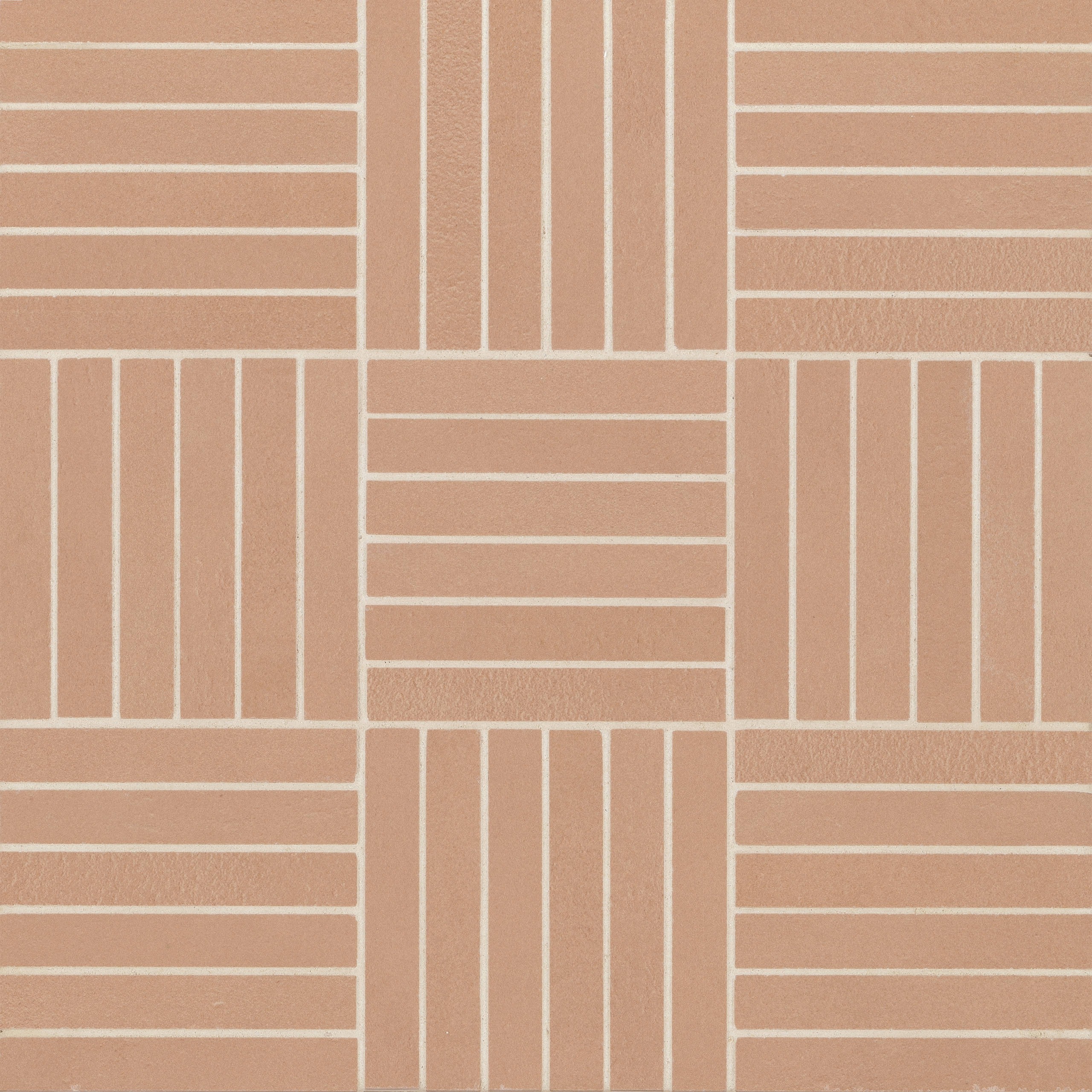 Sahara 5" x 4" Crosshatch Porcelain Mosaic Tile in Cotto