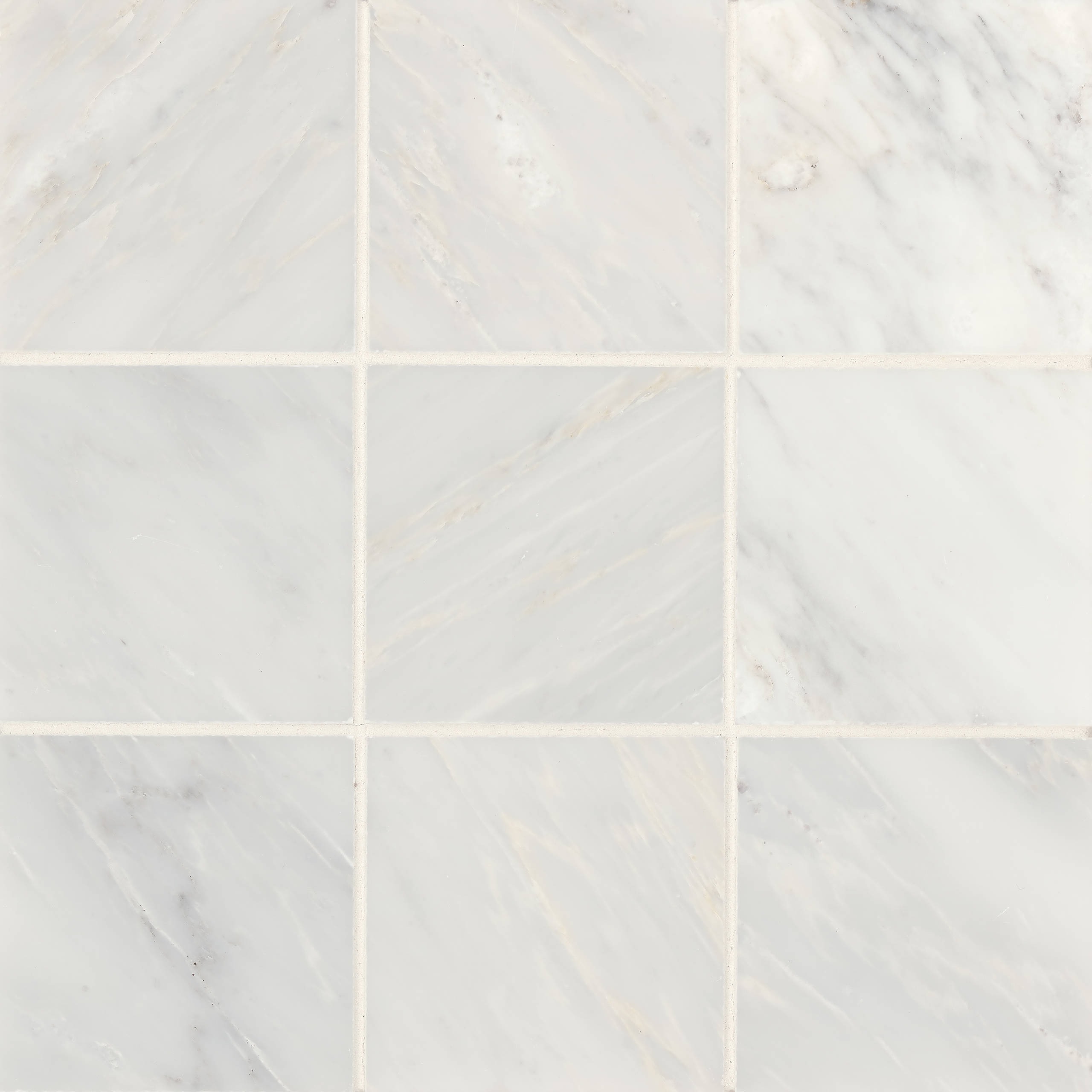 Monet 4" x 4" Marble Decorative Tile in Oriental White