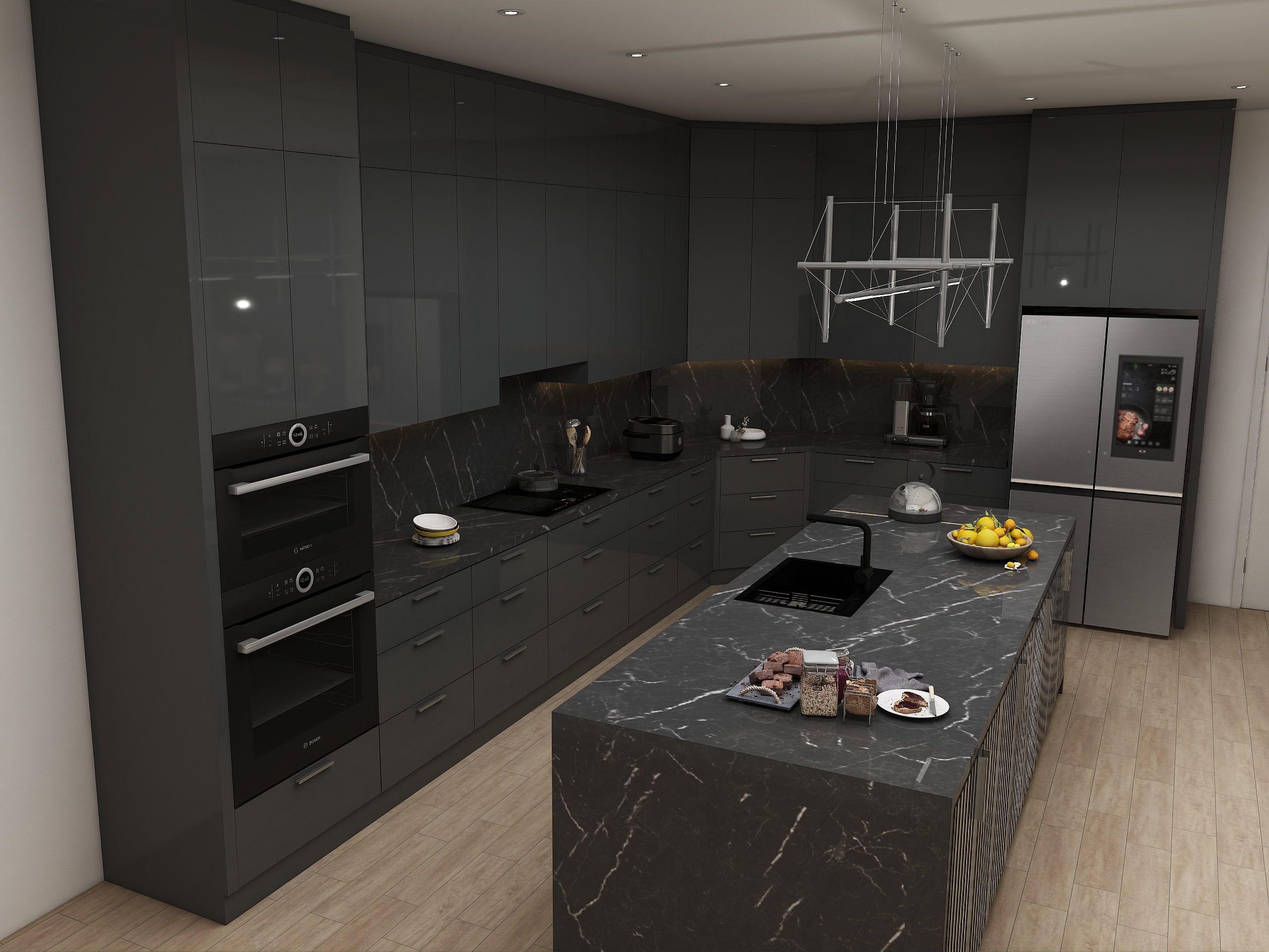 Lacquer Kitchen Cabinet 04