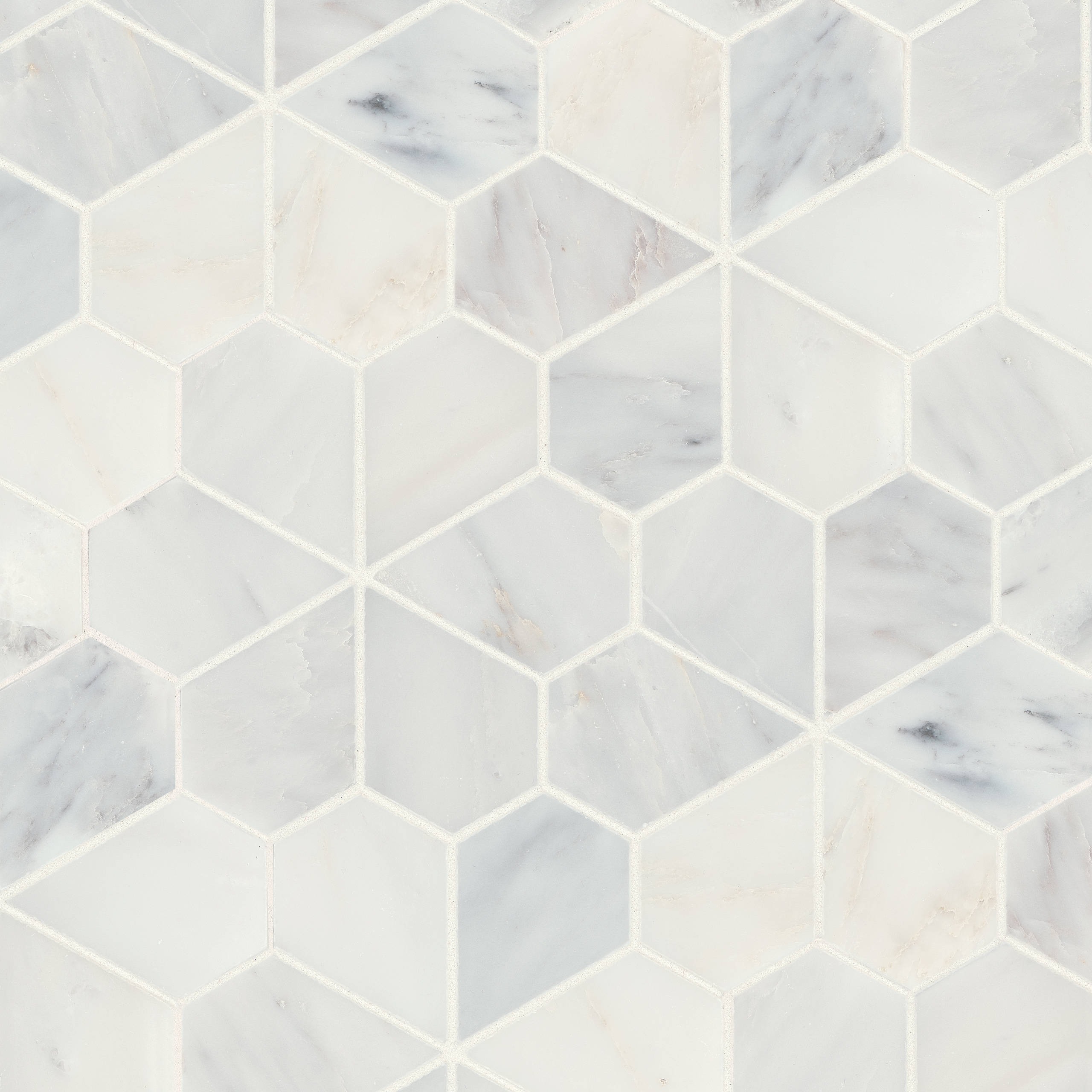 Monet Marble Mosaic 9 Tile in Oriental White