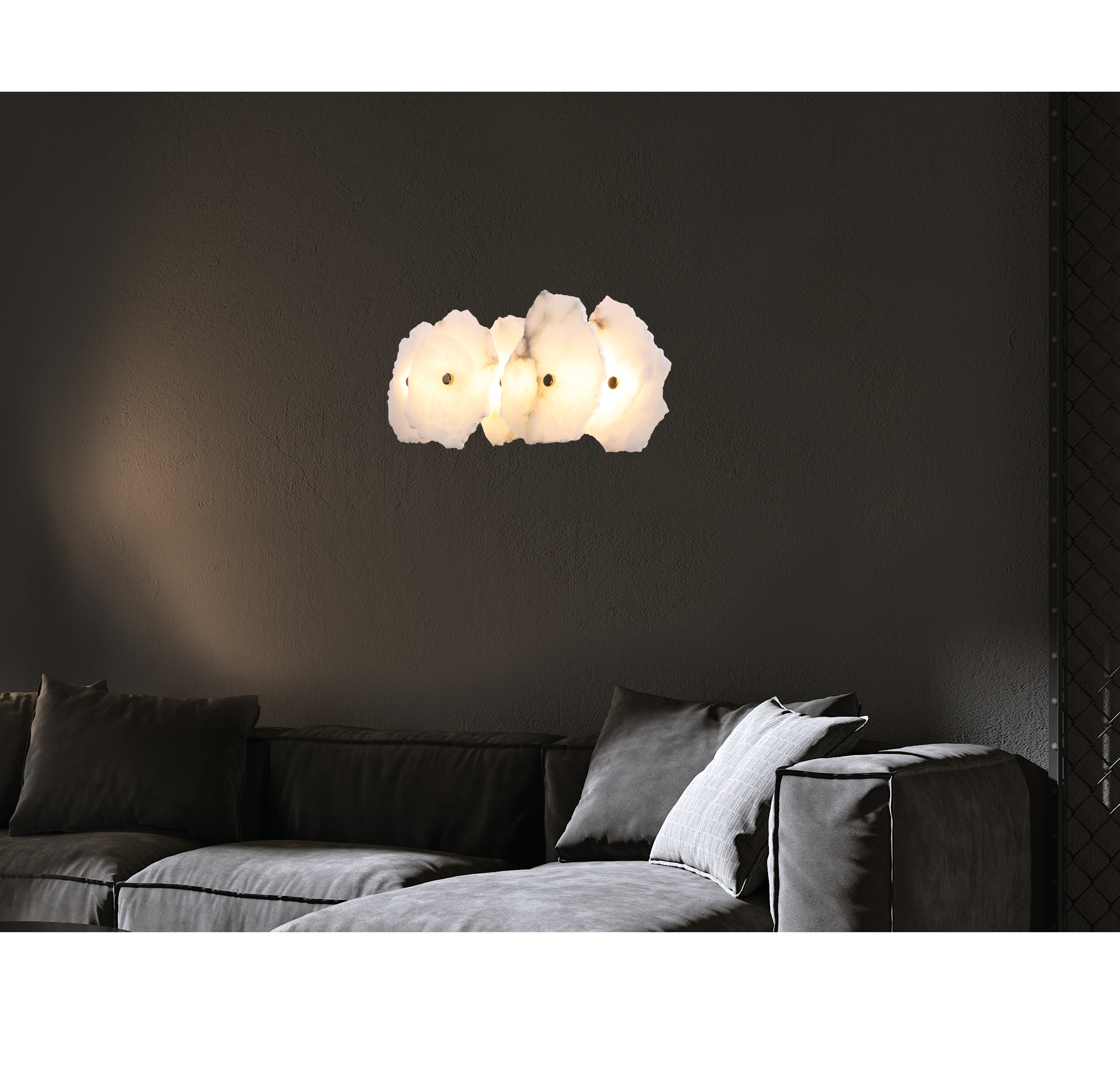 Anvers- 5 White Marble Brushed Wall Lamp