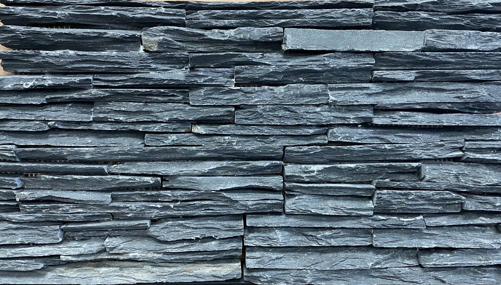 Chromium Black Rockface Stack Stone